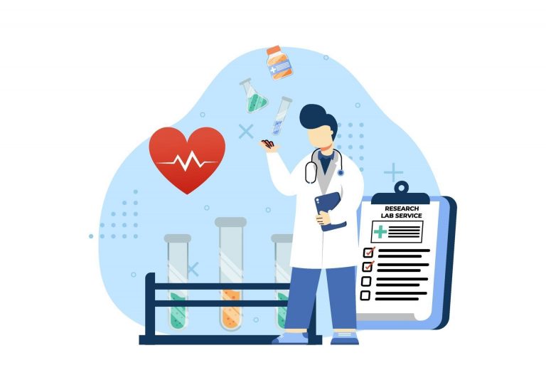 pharmacy-concept-illustration-research-lab-service-independent-medical-lab-service-medical-laboratory-health-test-character-cartoon-illustration-flat-style-free-vector